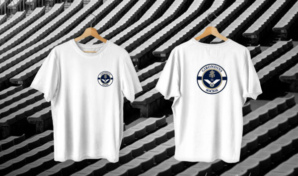 Tee Shirt Logo Girondins Socios Coeur et Dos Blanc