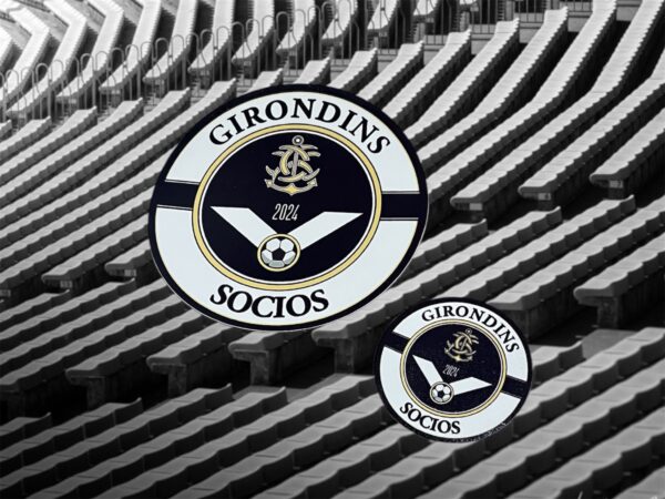 Lot 2 Autocollants Logo Girondins Socios 10 cm et 5 cm