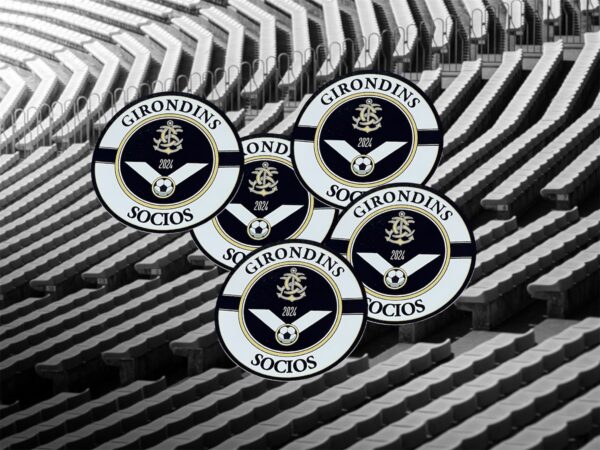 Lot 5 autocollants Logo Girondins Socios 5 cm